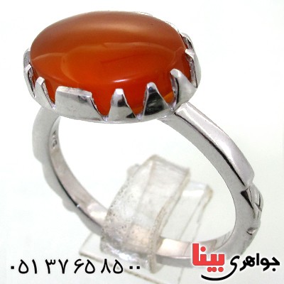 انگشتر عقیق یمنی بیضی دور چنگ _کد:11859