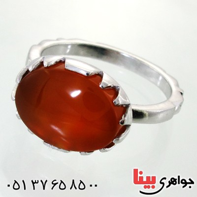 انگشتر عقیق یمنی بیضی دور چنگ _کد:11859