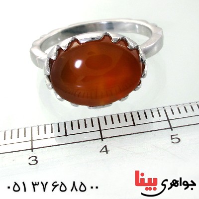 انگشتر عقیق یمنی بیضی دور چنگ _کد:11859