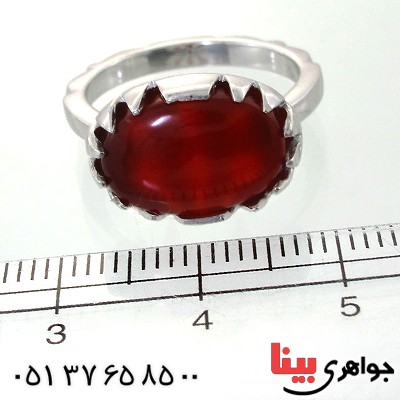 انگشتر عقیق یمنی بیضی دور چنگ _کد:11862