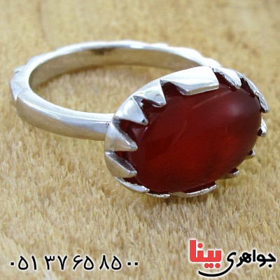 انگشتر عقیق یمنی بیضی دور چنگ _کد:11862