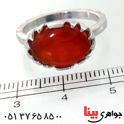 انگشتر عقیق یمنی بیضی دور چنگ _کد:11865