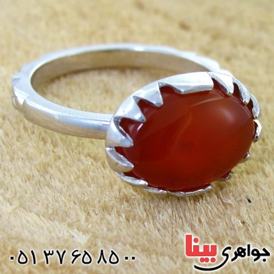 انگشتر عقیق یمنی بیضی دور چنگ _کد:11865