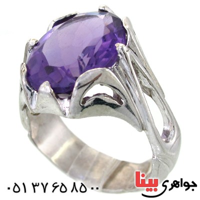 انگشتر آمتیست درشت مردانه دور چنگ _کد:11874