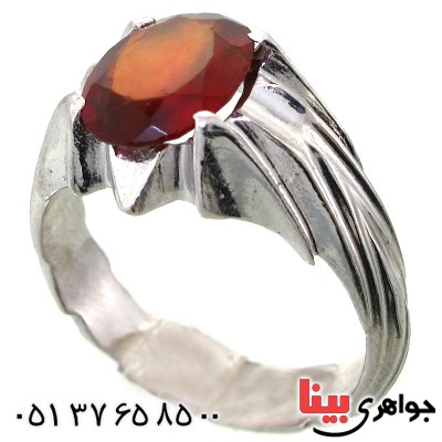 انگشتر یاقوت گارنت مردانه خوشرنگ کلاسیک _کد:11877