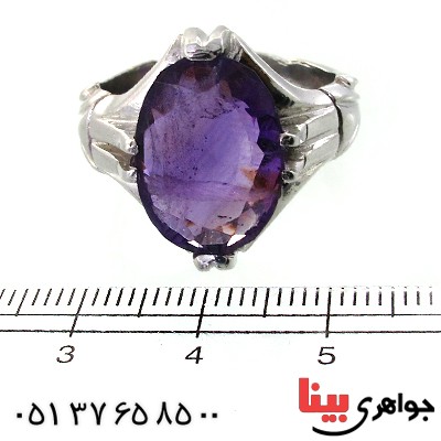 انگشتر آمتیست مردانه درشت خوشرنگ و باشکوه _کد:11890