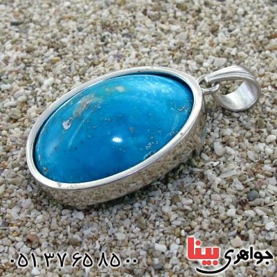 گردنبند فیروزه نیشابوری درشت بیضی فاخر_کد:1711