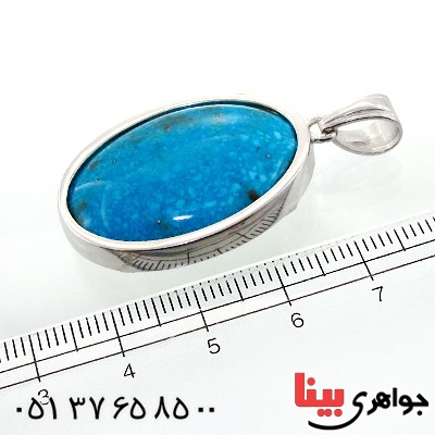گردنبند فیروزه نیشابوری درشت بیضی فاخر _کد:1713