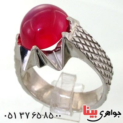 انگشتر یاقوت استار مردانه درشت مدل سوهانی _کد:11919