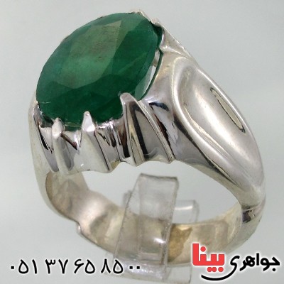 انگشتر زمرد زامبیا مردانه درشت شاهانه _کد:1715