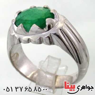 انگشتر زمرد آفریقا مردانه درشت باشکوه _کد:1718