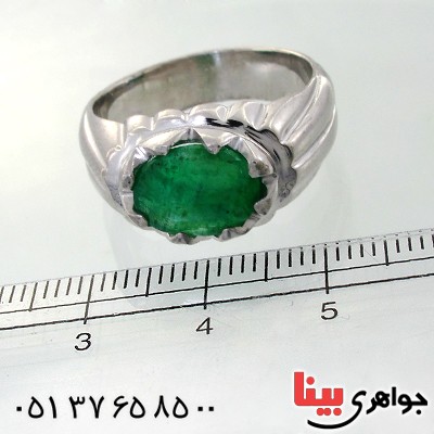 انگشتر زمرد آفریقا مردانه درشت باشکوه _کد:1718