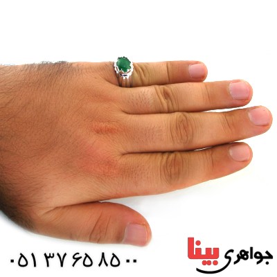 انگشتر زمرد آفریقا مردانه درشت باشکوه _کد:1718