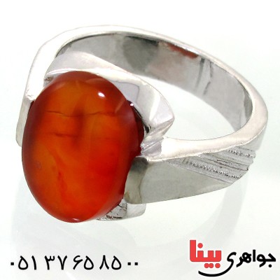 انگشتر عقیق یمنی مردانه درشت کلاسیک _کد:11929