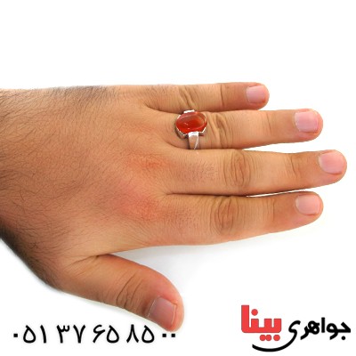 انگشتر عقیق یمنی مردانه درشت کلاسیک _کد:11929