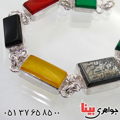 دستبند چند جواهر زنانه سلجوقی مستطیلی _کد:11939
