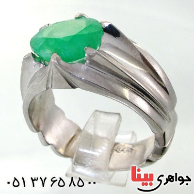 انگشتر زمرد کلمبیا مردانه درشت خوشرنگ و مجلسی _کد:1720