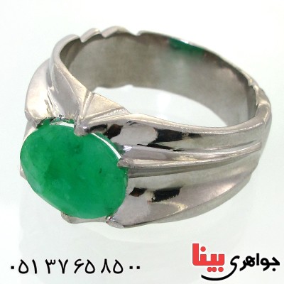 انگشتر زمرد کلمبیا مردانه درشت خوشرنگ و مجلسی _کد:1720