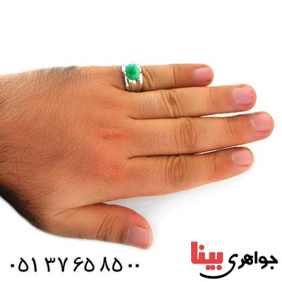 انگشتر زمرد کلمبیا مردانه درشت خوشرنگ و مجلسی _کد:1720
