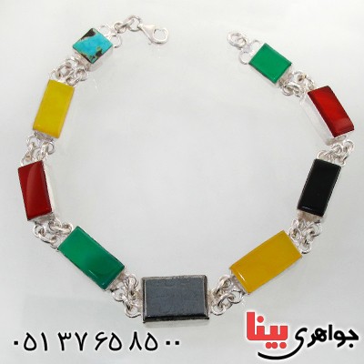 دستبند چند جواهر زنانه سلجوقی مستطیلی _کد:11946