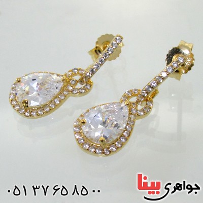گوشواره نقره زنانه مدل اشکی _کد:11951