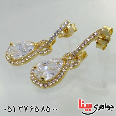 گوشواره نقره زنانه مدل اشکی _کد:11951