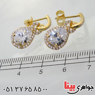 گوشواره نقره زنانه مدل اشکی _کد:11951