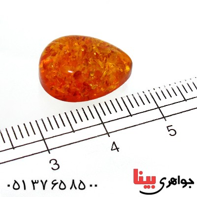 نگین انگشتر کهربا بولونی اصل خوشرنگ و بی نظیر اشکی _کد:11952