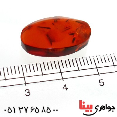 نگین انگشتر کهربا بولونی اصل درشت و خوش نقش _کد:11971