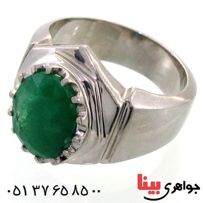 انگشتر زمرد زامبیا  مردانه درشت سلطنتی _کد:1725
