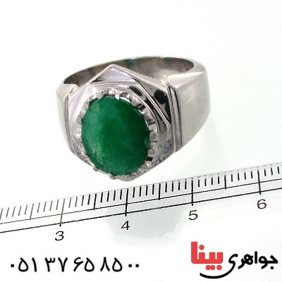 انگشتر زمرد زامبیا  مردانه درشت سلطنتی _کد:1725