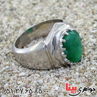 انگشتر زمرد زامبیا  مردانه درشت سلطنتی _کد:1725