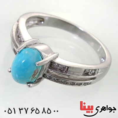 انگشتر فیروزه نیشابوری زنانه رادیوم لوکس مدل اریکا _کد:11997