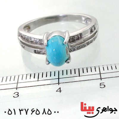 انگشتر فیروزه نیشابوری زنانه رادیوم لوکس مدل اریکا _کد:11997