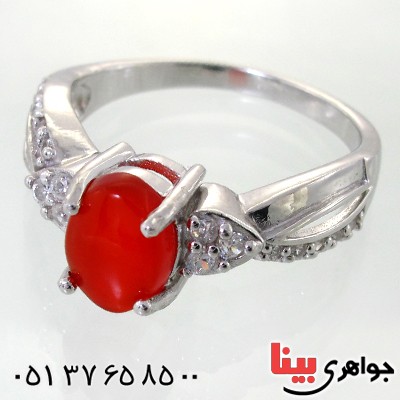 انگشتر عقیق یمنی زنانه رادیوم لوکس مدل مهریا _کد:11999