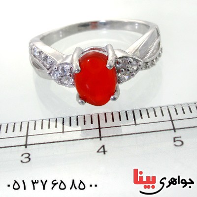 انگشتر عقیق یمنی زنانه رادیوم لوکس مدل مهریا _کد:11999