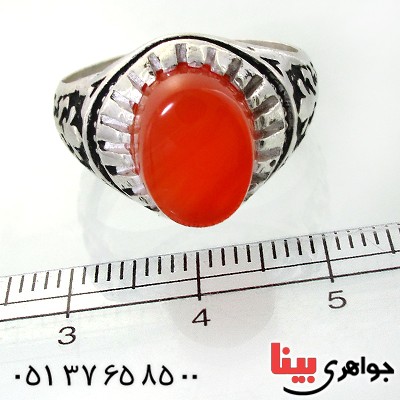 انگشتر عقیق سلیمانی مردانه درشت سیاه قلم _کد:12008