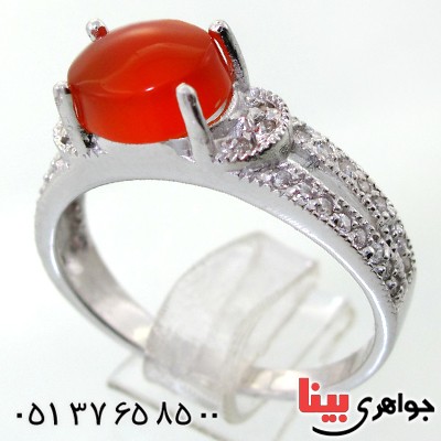 انگشتر عقیق یمنی زنانه رادیوم لوکس مدل مهریا _کد:12009