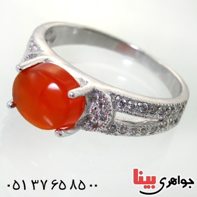 انگشتر عقیق یمنی زنانه رادیوم لوکس مدل مهریا _کد:12009