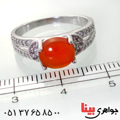انگشتر عقیق یمنی زنانه رادیوم لوکس مدل مهریا _کد:12009