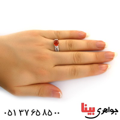 انگشتر عقیق یمنی زنانه رادیوم لوکس مدل مهریا _کد:12009