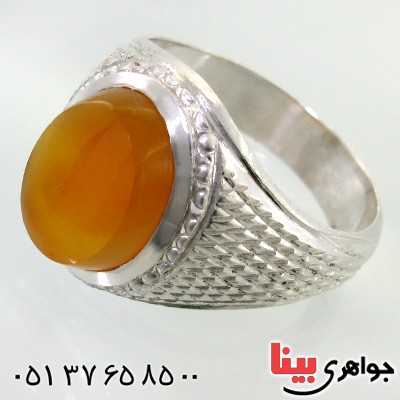 انگشتر عقیق یمنی شرف الشمس مردانه درشت اصیل _کد:12012
