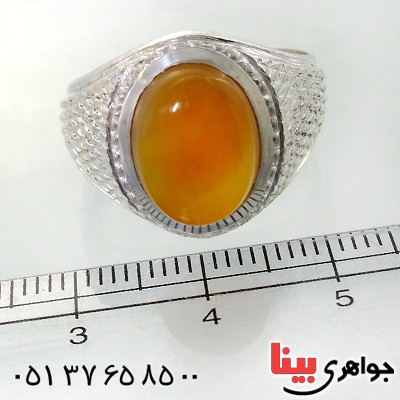 انگشتر عقیق یمنی شرف الشمس مردانه درشت اصیل _کد:12012