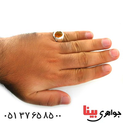 انگشتر عقیق یمنی شرف الشمس مردانه درشت اصیل _کد:12012