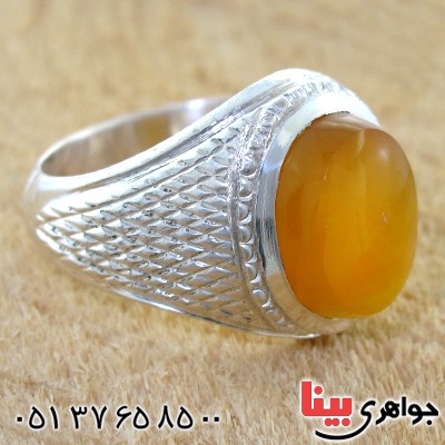 انگشتر عقیق یمنی شرف الشمس مردانه درشت اصیل _کد:12012