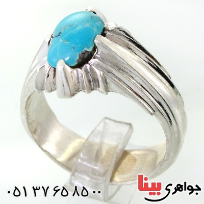 انگشتر فیروزه نیشابوری شجری مردانه درشت فاخر _کد:12013