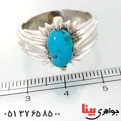 انگشتر فیروزه نیشابوری شجری مردانه درشت فاخر _کد:12013