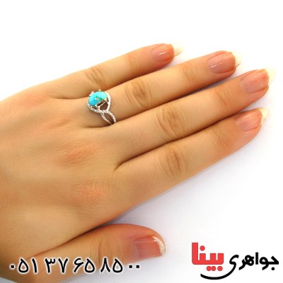 انگشتر فیروزه نیشابوری شجری زنانه رادیوم لوکس مدل سمن _کد:12016