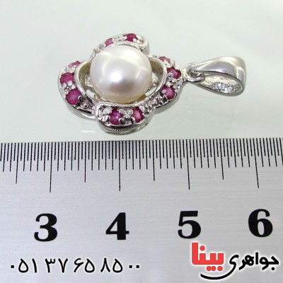 گردنبند چند جواهر مروارید و یاقوت سرخ _کد:12020