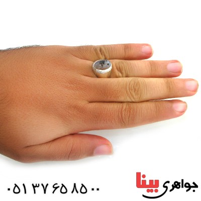 انگشتر عقیق شجری مردانه کلاسیک شیاردار _کد:12021